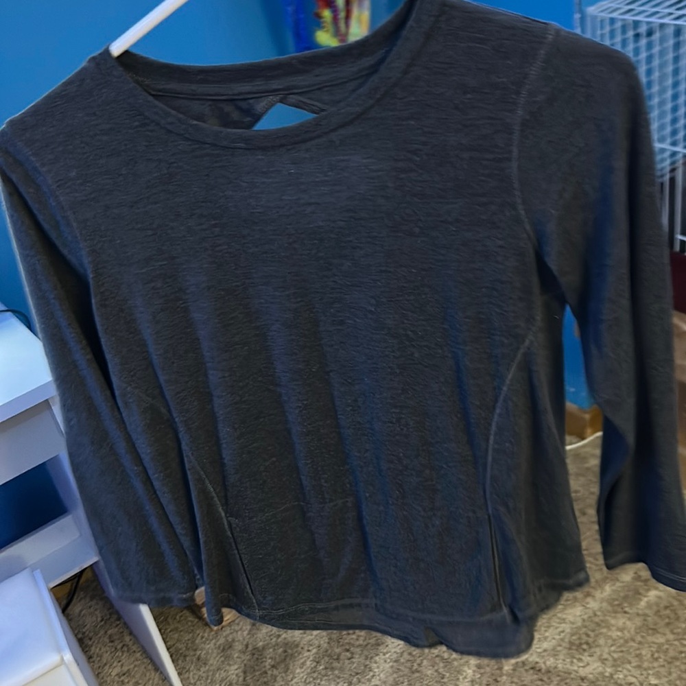 gray shirt has been worn once